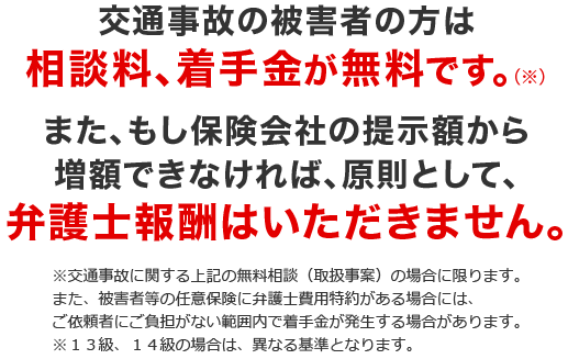 相談料、着手金が無料